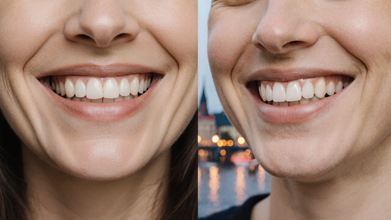 Porovnání před a po estetické úpravě zubů