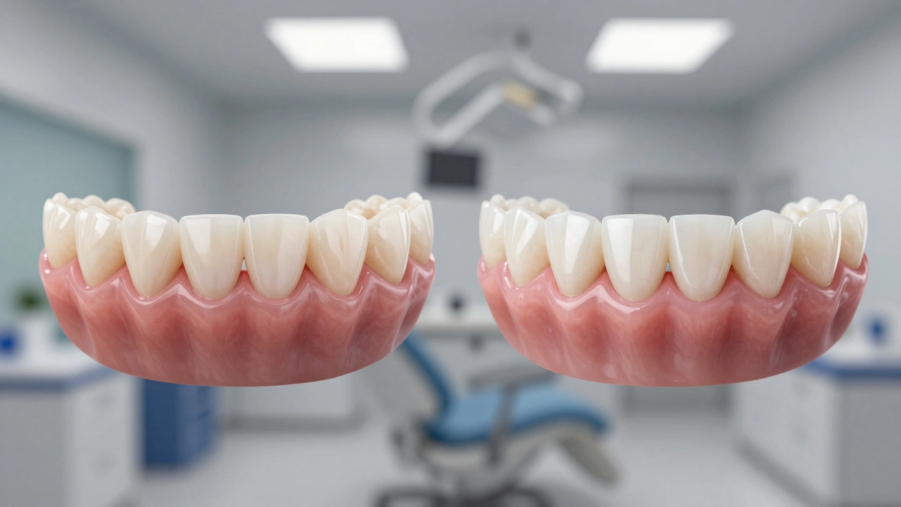 Before and after comparison of a chipped tooth restored with composite bonding.
