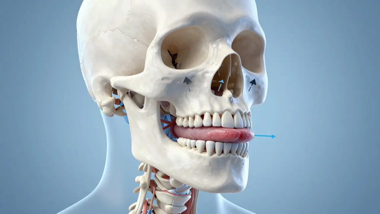 Anatomická vizualizace vlivu dýchání na tvar čelisti