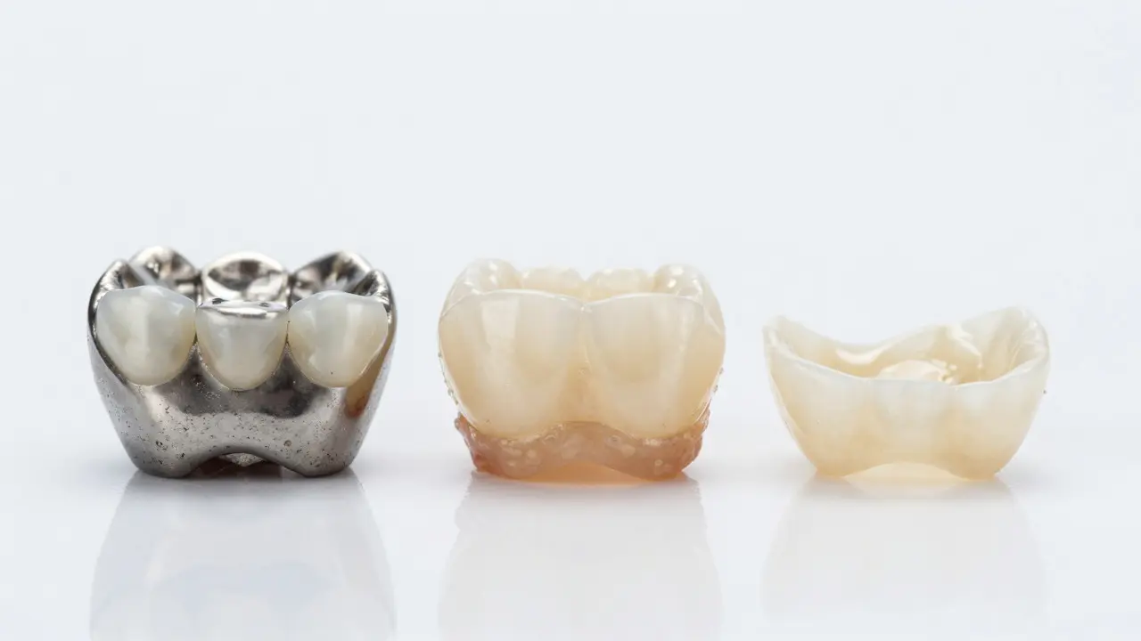 Porovnání typů zubních korun: metalokeramika, zirkon a laminát