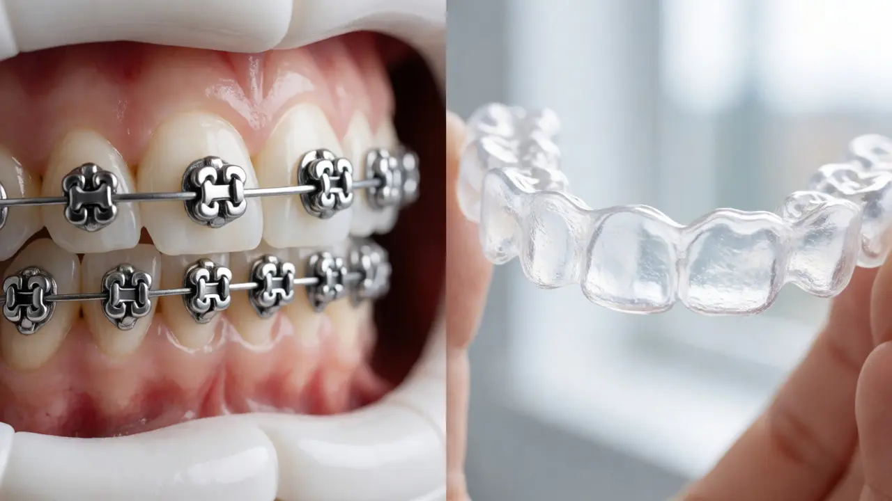 Srovnání kovových rovnátek a průhledných alignerů v dentálním prostředí